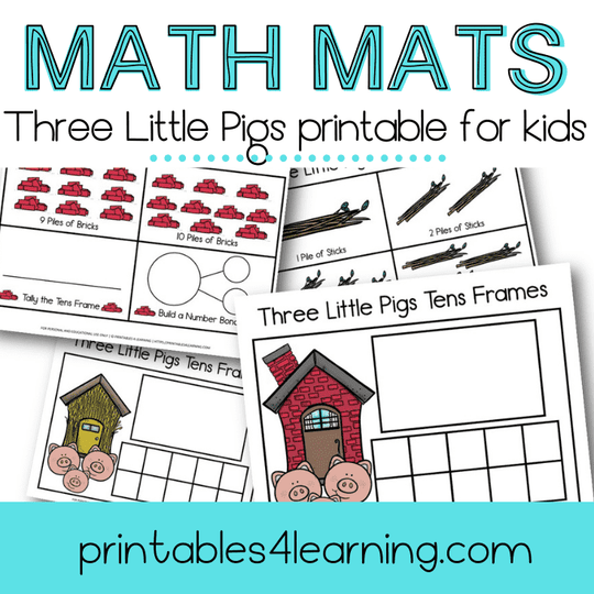 Three Little Pigs Math Mats – Printables 4 Learning