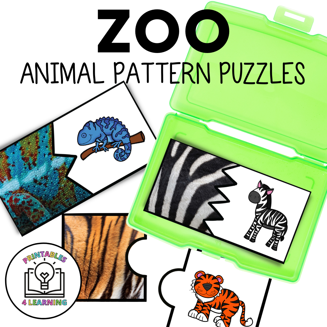 Zoo Animal Pattern Puzzles – Printables 4 Learning