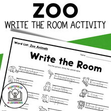 Load image into Gallery viewer, Zoo Animal Write the Room from A to Z
